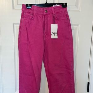 Pink Zara Straight Leg Jeans